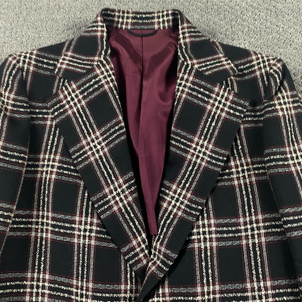 Vintage Prince Clothes Blazer Sport Coat Men's 36 Black White Check Rockabilly